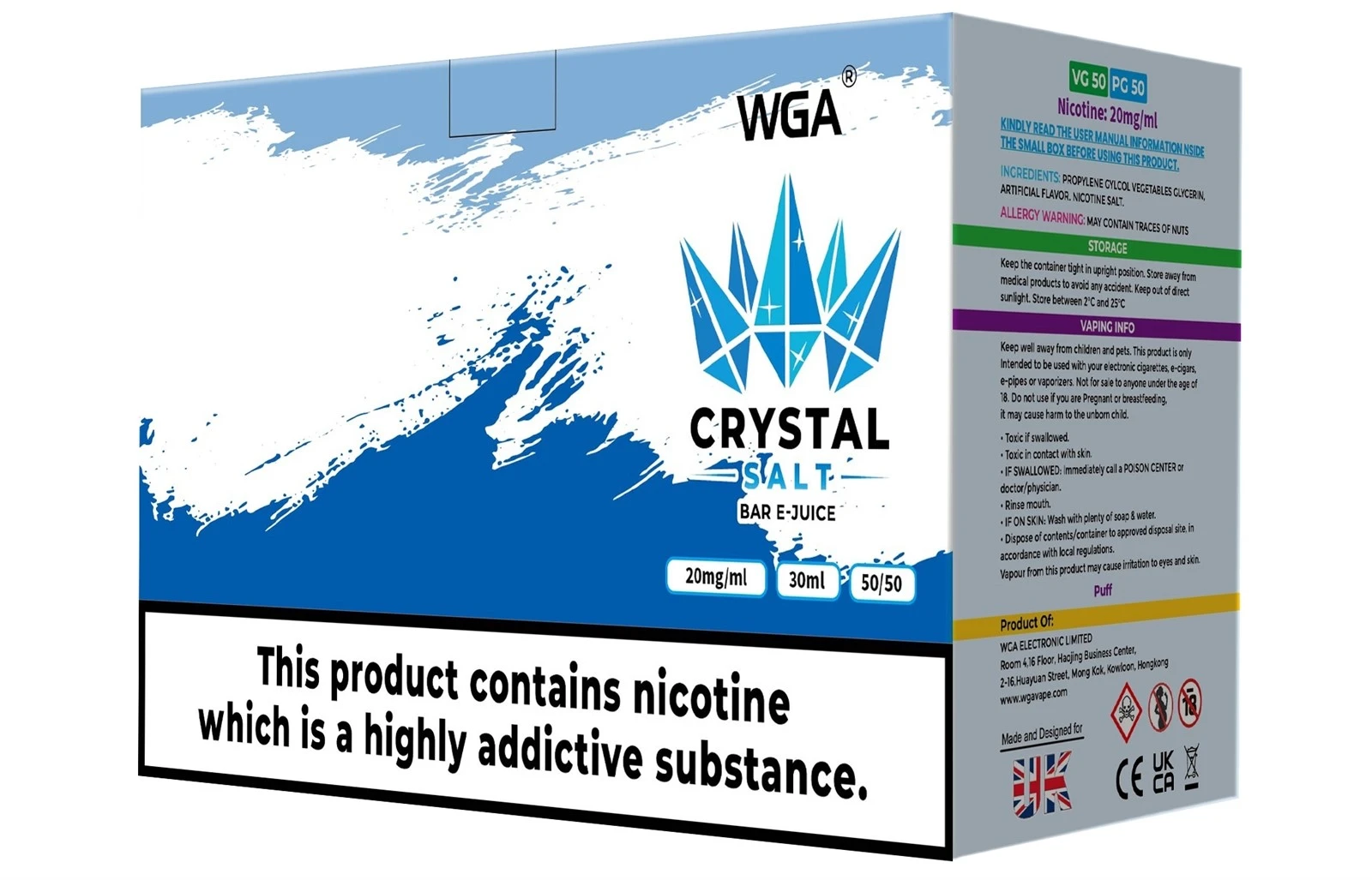 WGA E-liquid 30ml Salt Bar disposable vaper WGA E-liquid 30ml Salt Bar disposable vaper