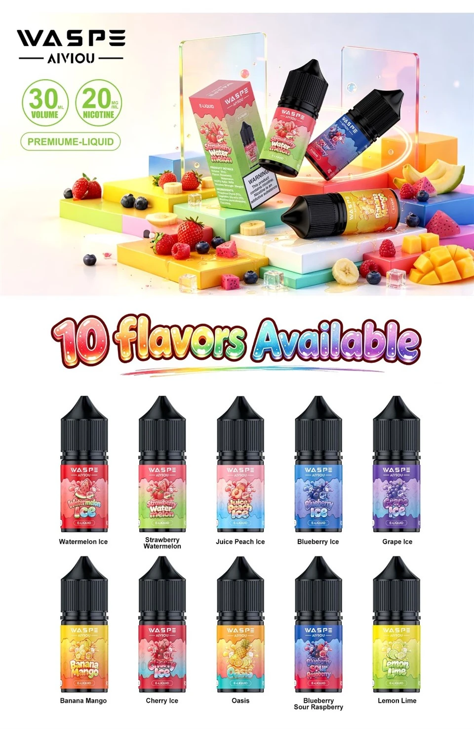 WASPE E-LIQUID 30ML Disposable Vape high quality